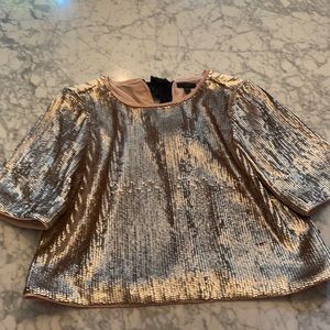J Crew rose gold sequin top